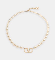 Collier Vlogo en métal et perles Swarovski® Valentino Garavani
