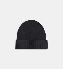 Bonnet coton et cachemire à revers Tommy Hilfiger