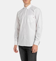 Chemise droite popeline de coton Replay