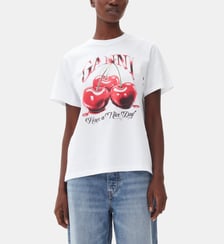 T-shirt droit en coton biologique Ganni