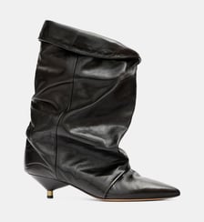 Bottines drapées à talons Edrik en cuir Isabel Marant