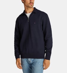 Sweat droit col montant zippé coton mélangé Tommy Hilfiger