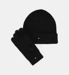 Coffret bonnet et gants en maille pima Tommy Hilfiger