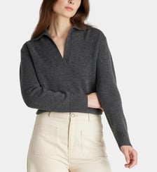 Pull vareuse Crozon laine et cachemire  Galeries Lafayette