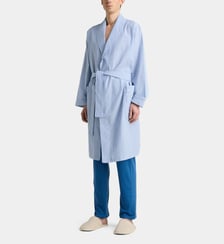 Robe de chambre Wil à rayures ceinture coton Oxford Galeries Lafayette