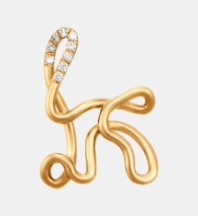 Collier en or jaune 18 carats et diamant - Lettre K - avec chaine Charlotte Chesnais
