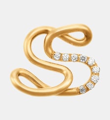 Collier en or jaune 18 carats et diamant - Lettre S - avec chaine Charlotte Chesnais