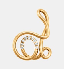Collier en or jaune 18 carats et diamant - Lettre D - avec chaine Charlotte Chesnais