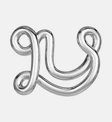 Collier en argent rhodié - Lettre U - avec chaine Charlotte Chesnais