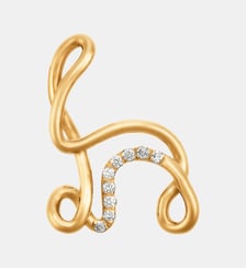 Collier en or jaune 18 carats et diamant - Lettre H - avec chaine Charlotte Chesnais