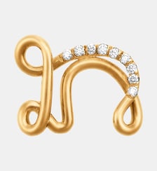 Collier en or jaune 18 carats et diamant - Lettre N - avec chaine Charlotte Chesnais