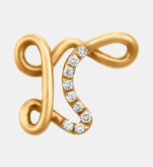 Collier en or jaune 18 carats et diamant - Lettre R - avec chaine Charlotte Chesnais