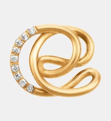 Collier en or jaune 18 carats et diamant - Lettre E - avec chaine Charlotte Chesnais