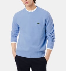 Pull droit logo en laine Lacoste