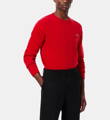 Pull droit logo en laine Lacoste