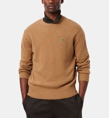 Pull droit logo en laine Lacoste