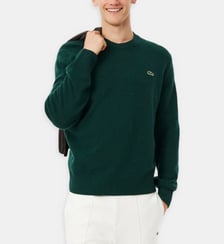 Pull droit logo en laine Lacoste