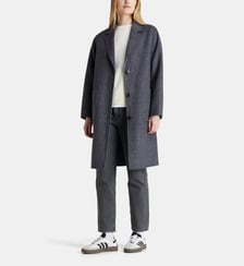 Manteau mi-long réversible Claudel Bi laine recyclée mélangée Galeries Lafayette