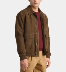 Blouson Pagoat cuir suédé Galeries Lafayette