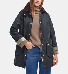 Parka droite Beadnell wax mi-longue en coton Barbour
