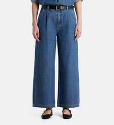 Jean large Tristan à pinces coton denim  Galeries Lafayette