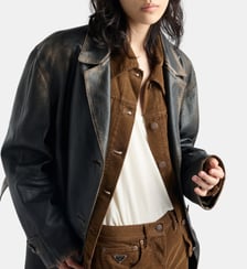 Blouson droit en coton Prada