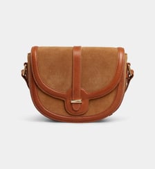 Sac à main Apollina en cuir et suède Galeries Lafayette