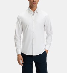 Chemise modèle Relegant droite en popeline de coton BOSS