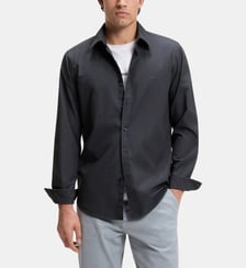 Chemise modèle Relegant droite en popeline de coton BOSS