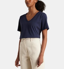 T-shirt droit uni Less en coton bio Jodhpur
