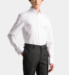 Chemise droite Hsreprem sans repassage popeline de coton Galeries Lafayette