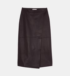 Jupe portefeuille midi en cuir The Frankie Shop