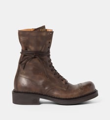 Bottines à  lacets en cuir Miu Miu