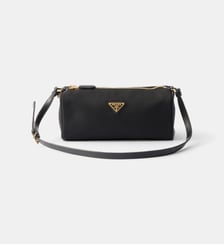 Sac pochette en Re-Nylon et cuir Prada