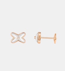 Boucle d'oreille en or rose nacre et diamant Chaumet