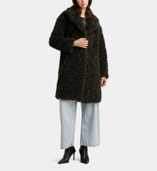 Manteau mi long Camille Cocoon effet sherpa Stand Studio