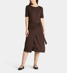 Robe portefeuille midi drapée Calypso en jersey  Galeries Lafayette