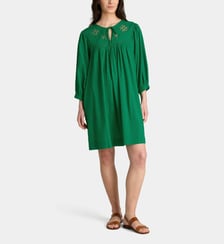 Robe tunique ample courte Clemence broderies coton bio Galeries Lafayette