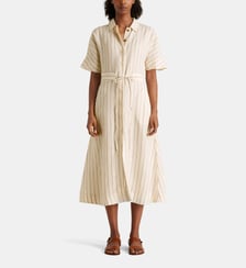 Robe chemise longue Lio rayée lin Jodhpur