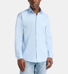 Chemise slim unie popeline coton stretch Calvin Klein