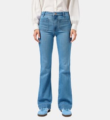 Jean flare coton stretch délavé taille haute Wrangler
