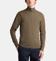 Pull coton mélangé gaufré col camionneur Calvin Klein