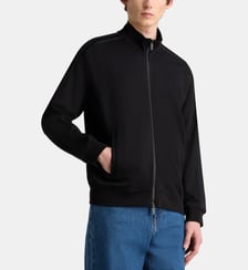 Sweat zippé griffé en coton stretch Armani Exchange