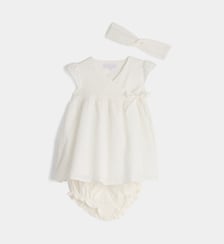 Ensemble 3 pièces bloomer Bidris robe portefeuille à broderie Cadet Rousselle