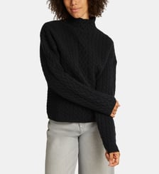 Pull ample en laine câble col montant Calvin Klein