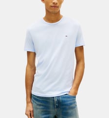 T-shirt slim coton mélangé chiné drapeau Tommy Hilfiger