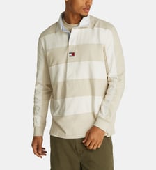 Polo droit à rayures en coton Tommy Hilfiger
