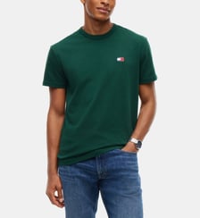 T-shirt droit coton drapeau siglé Tommy Hilfiger