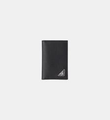 Porte-cartes en cuir signature Prada