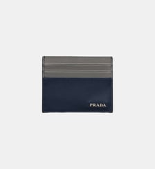 Porte-cartes en cuir signature Prada